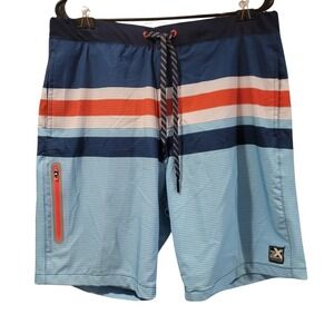 ZeroXposur Swim Trunks Striped‎ UPF 50 Comfort Liner Recycled M